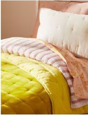 Crate & Barrel Audra Crushed Velvet Twin Comforter Yellow